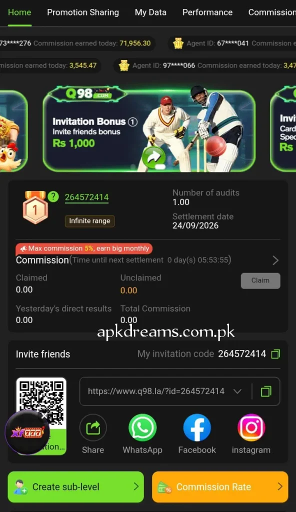 q98 referal reward