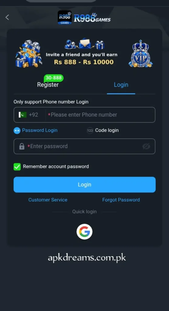 r988 game login
