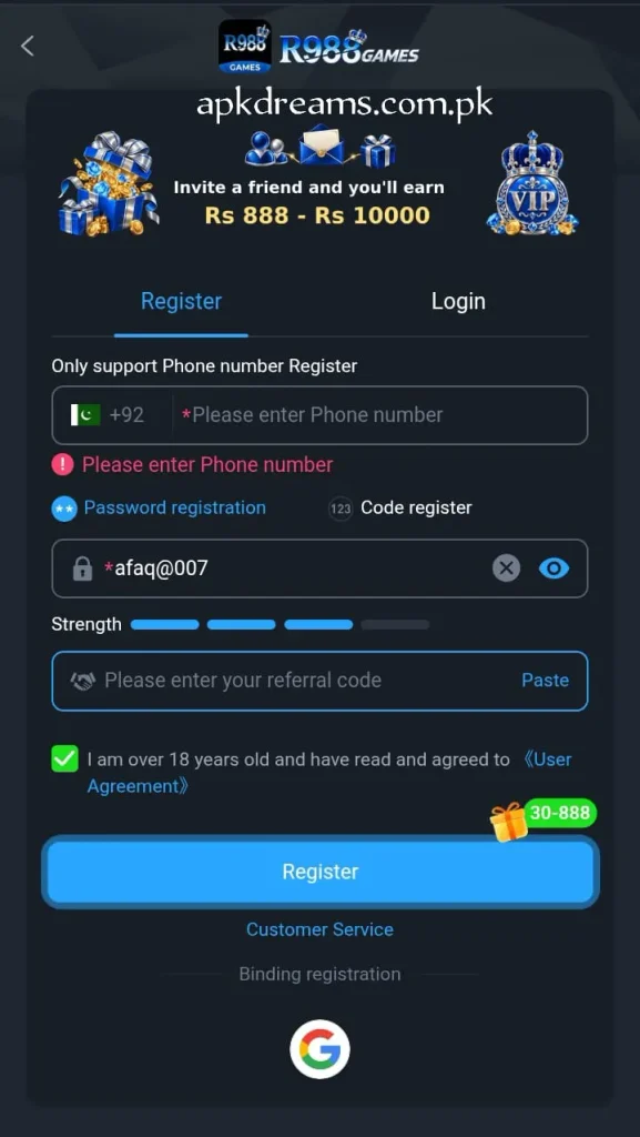 r988 game register